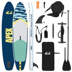 Planche de SUP avec siège 2-en-1 APEX 305 x 76 x 15 cm Bleu 633412633412