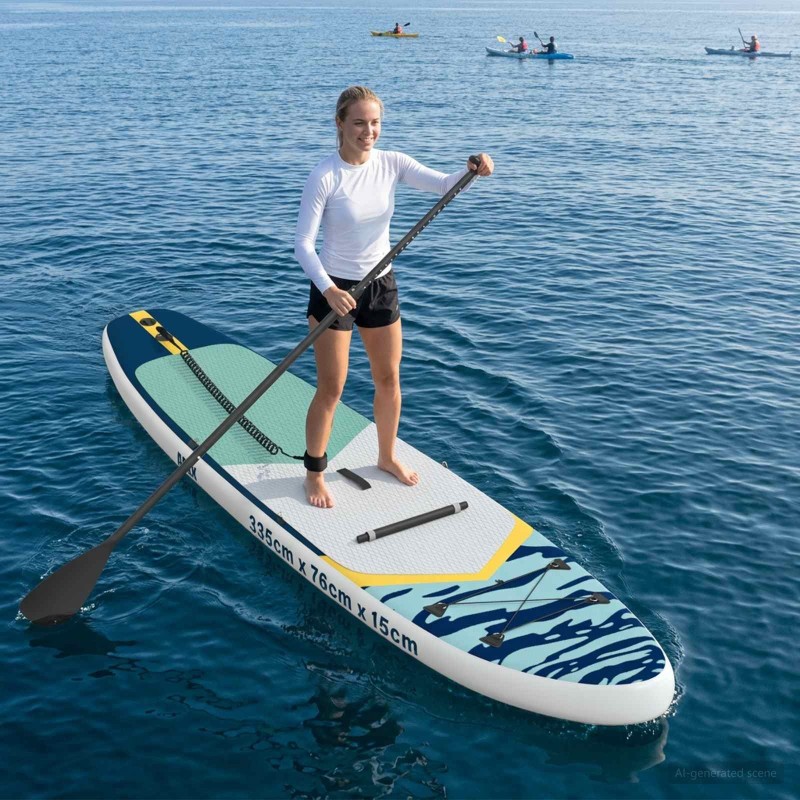 Planche de SUP avec siège 2-en-1 APEX 335 x 76 x 15 cm Bleu 633413633413
