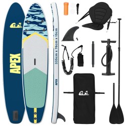 Planche de SUP avec siège 2-en-1 APEX 335 x 76 x 15 cm Bleu 633413633413