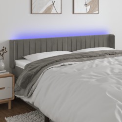 Tête de lit à LED Gris clair 203x16x78/88 cm Velours 633414633414