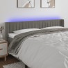 Tête de lit à LED Gris clair 203x16x78/88 cm Velours 633414633414