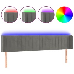 Tête de lit à LED Gris clair 203x16x78/88 cm Velours 633414633414
