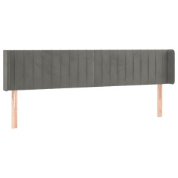 Tête de lit à LED Gris clair 203x16x78/88 cm Velours 633414633414