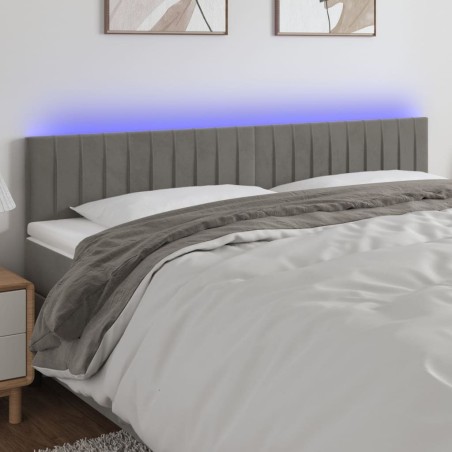 Tête de lit à LED Gris clair 200x5x78/88 cm Velours 633415633415