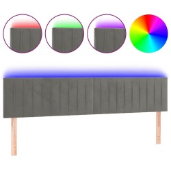 Tête de lit à LED Gris clair 200x5x78/88 cm Velours 633415633415