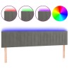 Tête de lit à LED Gris clair 200x5x78/88 cm Velours 633415633415