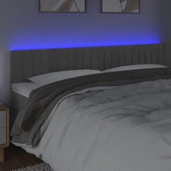 Tête de lit à LED Gris clair 200x5x78/88 cm Velours 633415633415
