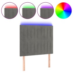 Tête de lit à LED Gris clair 100x5x118/128 cm Velours 633416633416