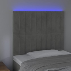 Tête de lit à LED Gris clair 100x5x118/128 cm Velours 633416633416