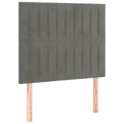 Tête de lit à LED Gris clair 100x5x118/128 cm Velours 633416633416