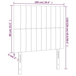 Tête de lit à LED Gris clair 100x5x118/128 cm Velours 633416633416