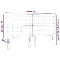 Tête de lit à LED Blanc 160x5x118/128 cm Similicuir 633417633417