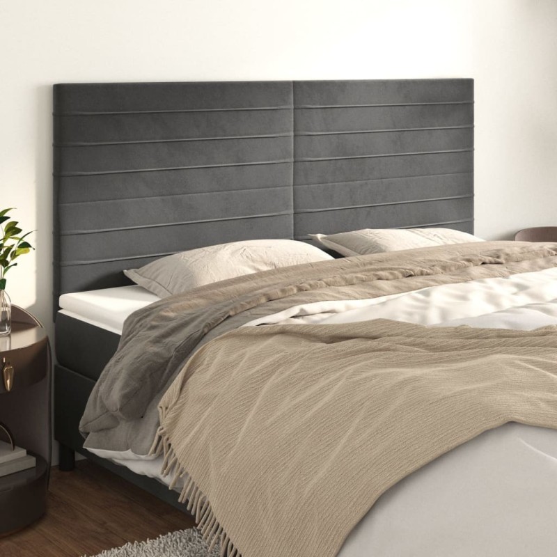 Tête de lit Gris foncé 180 x 5 x 118/128 cm Velours 633418633418