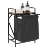 Panier à linge 1 compartiment avec étagère en chêne fumé 633425633425