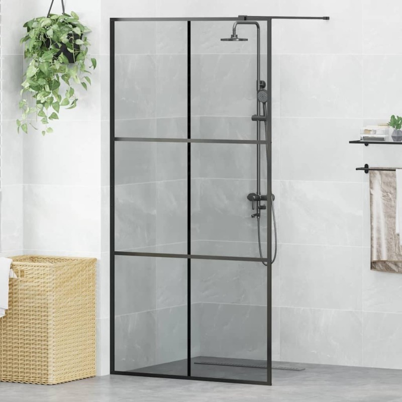 Mur de Douche à L'Italienne Noir 100 x 195 cm verre trempé 633428633428