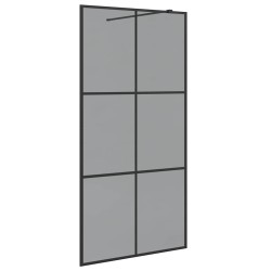 Mur de Douche à L'Italienne Noir 100 x 195 cm verre trempé 633428633428