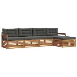 Ensemble de canapés d'extérieur 5 pcs Naturel et Anthracite 633430633430
