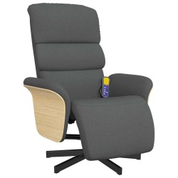 Fauteuil inclinable de massage et repose-pieds gris foncé tissu 633432633432