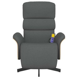 Fauteuil inclinable de massage et repose-pieds gris foncé tissu 633432633432