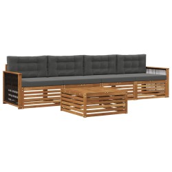 Ensemble de canapés d'extérieur 5 pcs Naturel et Anthracite 633433633433