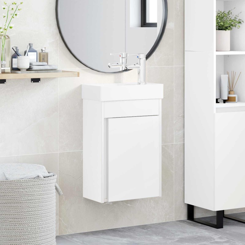 Meuble de salle de bain avec robinet Blanc 40,5 x 22,5 x 62 cm 633435633435