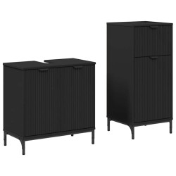 Ensemble de mobilier de salle de bain avec tiroir 2 pcs Noir 633440633440