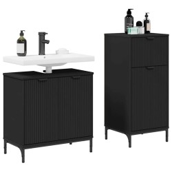 Ensemble de mobilier de salle de bain avec tiroir 2 pcs Noir 633440633440