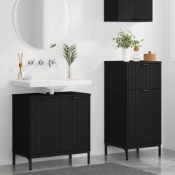 Ensemble de mobilier de salle de bain avec tiroir 2 pcs Noir 633440633440