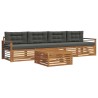 Ensemble de canapés d'extérieur 5 pcs Naturel et Anthracite 633441633441