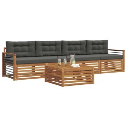 Ensemble de canapés d'extérieur 5 pcs Naturel et Anthracite 633441633441
