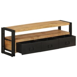 Meuble TV 120x30x40 cm Bois massif de manguier 633453633453
