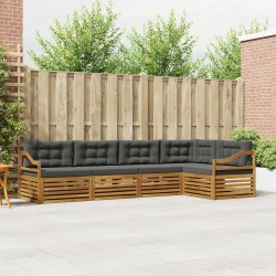 Ensemble de canapés d'extérieur 5 pcs Naturel et Anthracite 633456633456