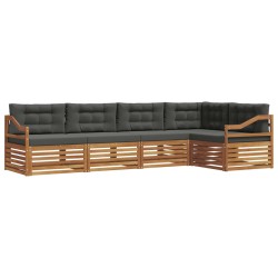Ensemble de canapés d'extérieur 5 pcs Naturel et Anthracite 633456633456