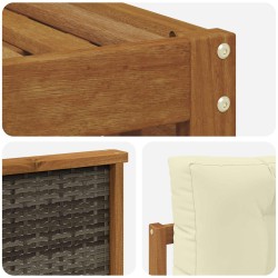 Ensemble de canapés d'extérieur avec coussin Naturel et Crème 633457633457