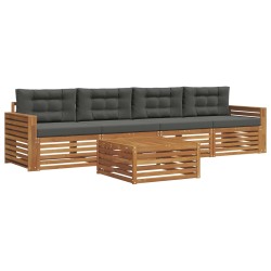Ensemble de canapés d'extérieur 5 pcs Naturel et Anthracite 633462633462