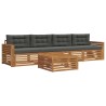 Ensemble de canapés d'extérieur 5 pcs Naturel et Anthracite 633462633462