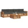 Ensemble de canapés d'extérieur 5 pcs Naturel et Anthracite 633462633462