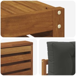 Ensemble de canapés d'extérieur 5 pcs Naturel et Anthracite 633462633462