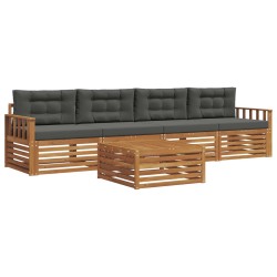 Ensemble de canapés d'extérieur 5 pcs Naturel et Anthracite 633463633463