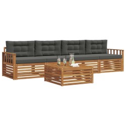 Ensemble de canapés d'extérieur 5 pcs Naturel et Anthracite 633463633463