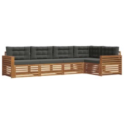 Ensemble de canapés d'extérieur 5 pcs Naturel et Anthracite 633464633464
