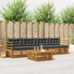 Ensemble de canapés d'extérieur 5 pcs Naturel et Anthracite 633465633465
