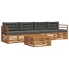 Ensemble de canapés d'extérieur 5 pcs Naturel et Anthracite 633465633465