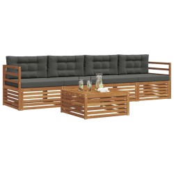 Ensemble de canapés d'extérieur 5 pcs Naturel et Anthracite 633465633465