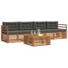 Ensemble de canapés d'extérieur 5 pcs Naturel et Anthracite 633465633465
