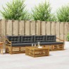 Ensemble de canapés d'extérieur 5 pcs Naturel et Anthracite 633466633466
