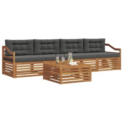 Ensemble de canapés d'extérieur 5 pcs Naturel et Anthracite 633466633466