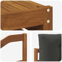 Ensemble de canapés d'extérieur 5 pcs Naturel et Anthracite 633466633466