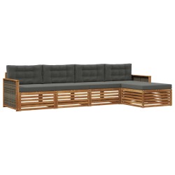 Ensemble de canapés d'extérieur 5 pcs Naturel et Anthracite 633469633469