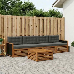 Ensemble de canapés d'extérieur 5 pcs Naturel et Anthracite 633470633470